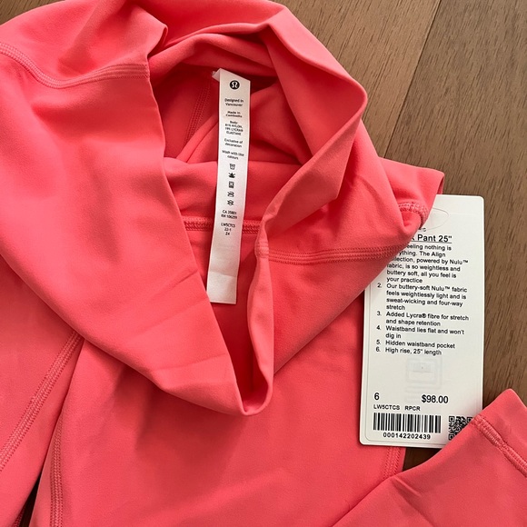 Lululemon align pant 25” Raspberry Cream RPCR 6 - Picture 3 of 5